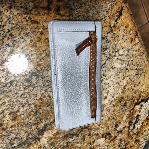 Dooney Bourke Light Blue Leather Wallet with Zipper - Picture 6 of 9